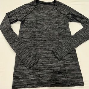 Lulu striped Swift Speed long sleeve top.